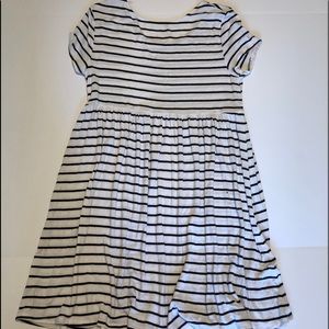 black and white striped dress